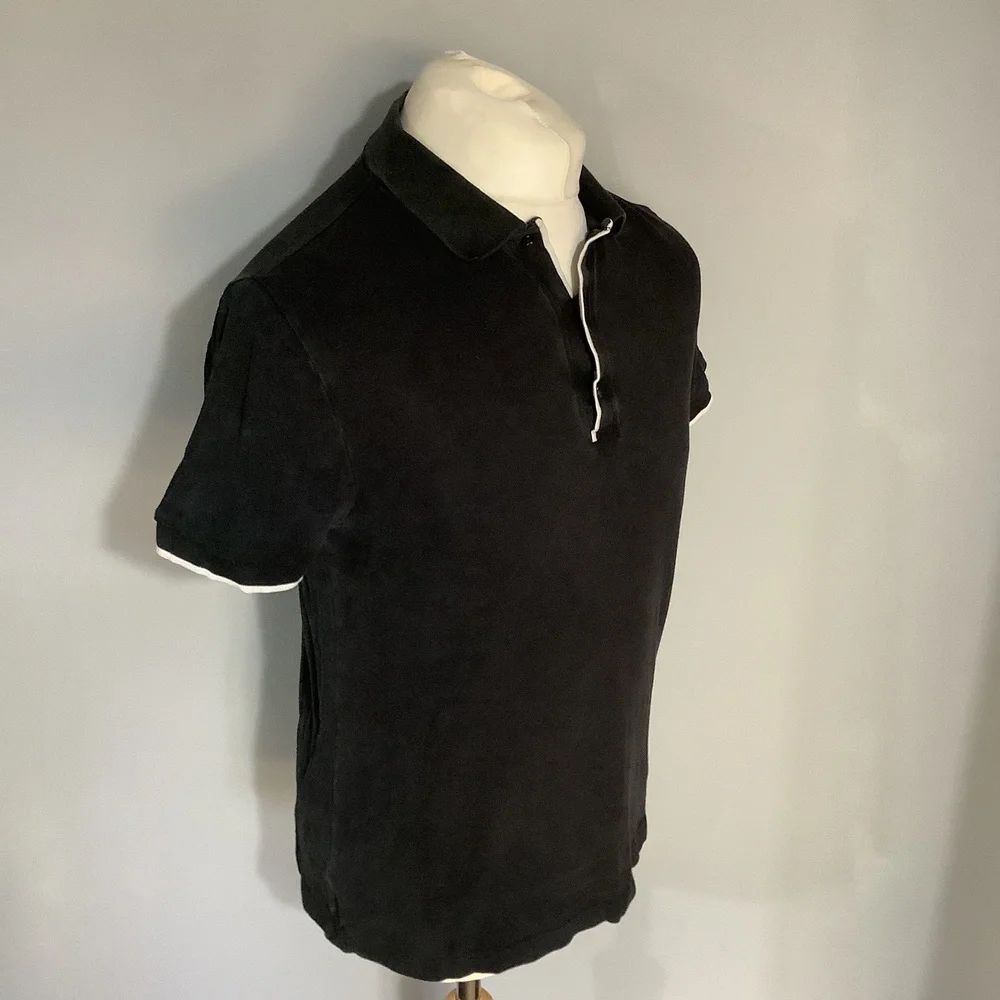 Versace Polo Shirt - Size M - Black - Pique Cotton - P2P 19โ - Picture 3 of 8